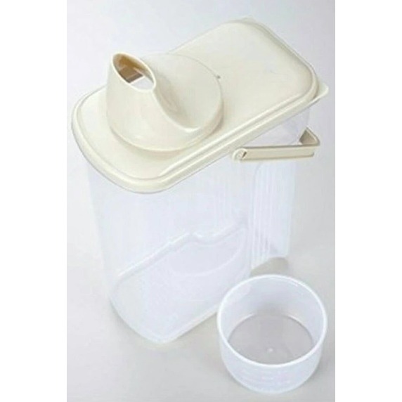 [全新出清品]日本製 PEARL METAL 2KG 提把式 米箱 米罐 米筒 附量杯 H-5603-細節圖2