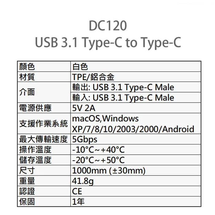 台灣公司貨 【Apacer宇瞻】 Type-C to Type-C 金屬頭傳輸線 蘋果 IPAD Mac 安卓快充-細節圖8