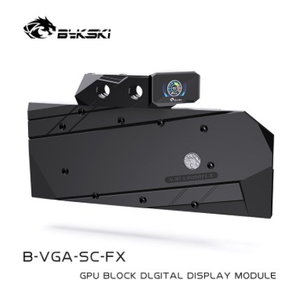 Bykski B-VGA-SC-FX 顯卡水冷頭 豎裝橋接模塊 數顯溫度計LCD彩屏-細節圖3