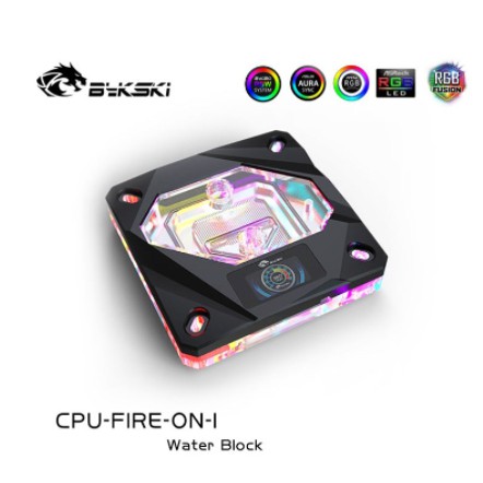 Bykski CPU-FIRE-ON-I CPU水冷頭2011/115X平台ARGB燈光+溫度顯示