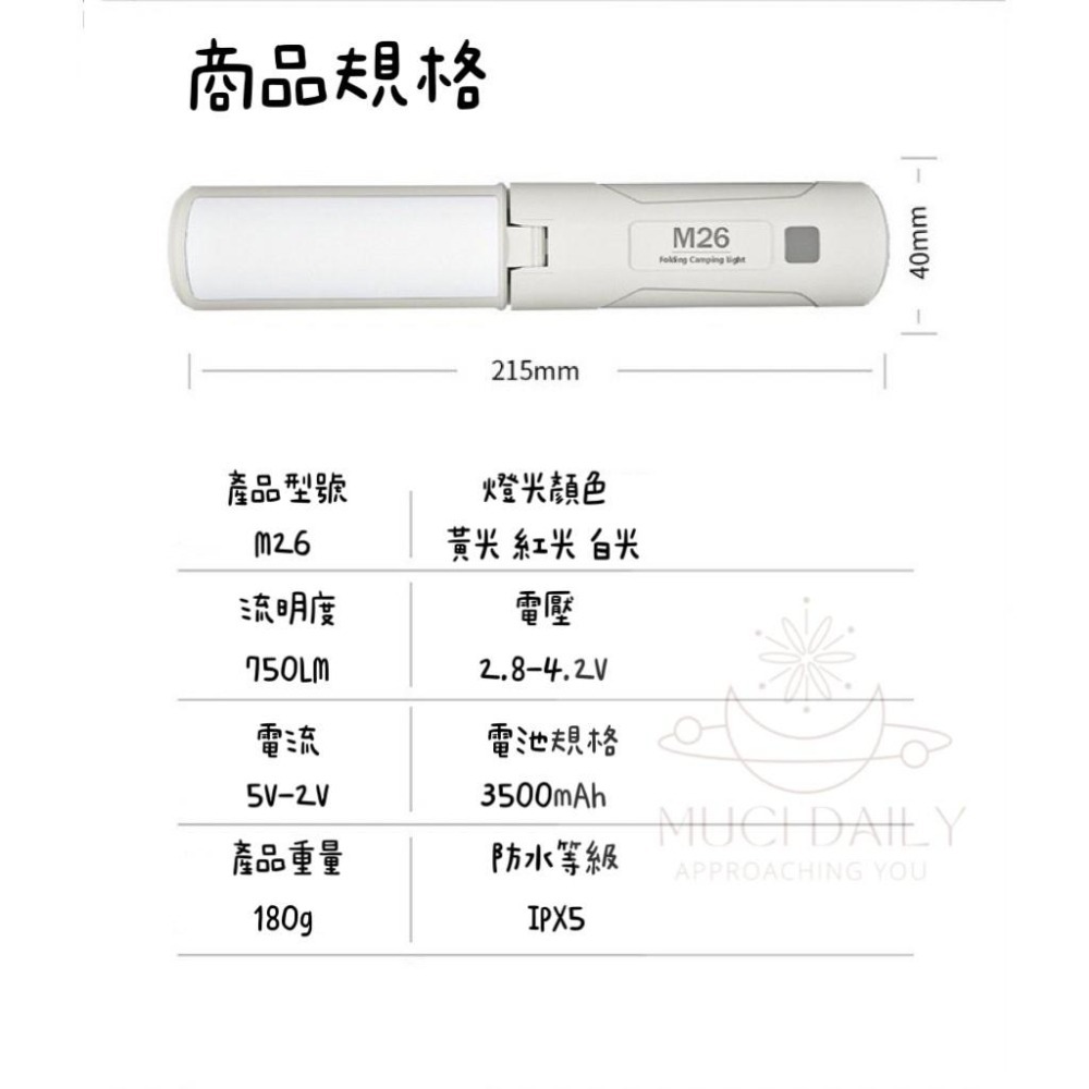 【野趣露營】多功能戶外露營燈 折疊露營燈 多功能露營燈 摺疊露營燈 戶外露營燈 露營燈 磁吸露營燈 露營燈-細節圖8
