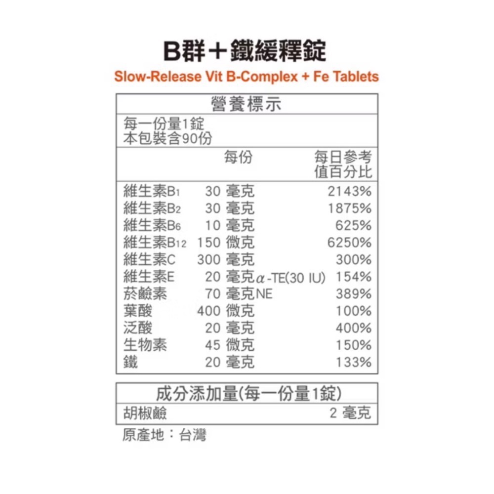 ✨現貨～公司貨✨健康快遞B群+鐵 90粒/瓶-細節圖2