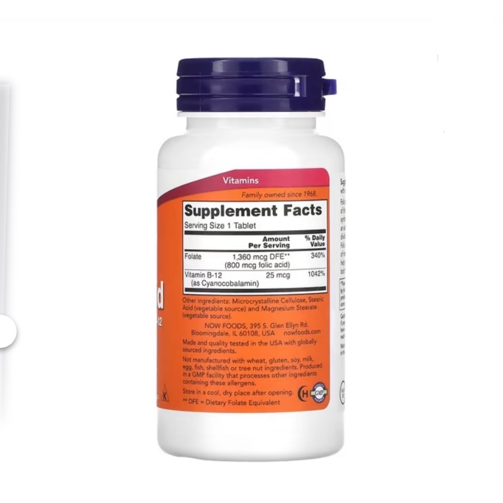✨全新現貨✨諾奧Now Folic Acid 葉酸 250片/瓶 效期2027.12-細節圖2
