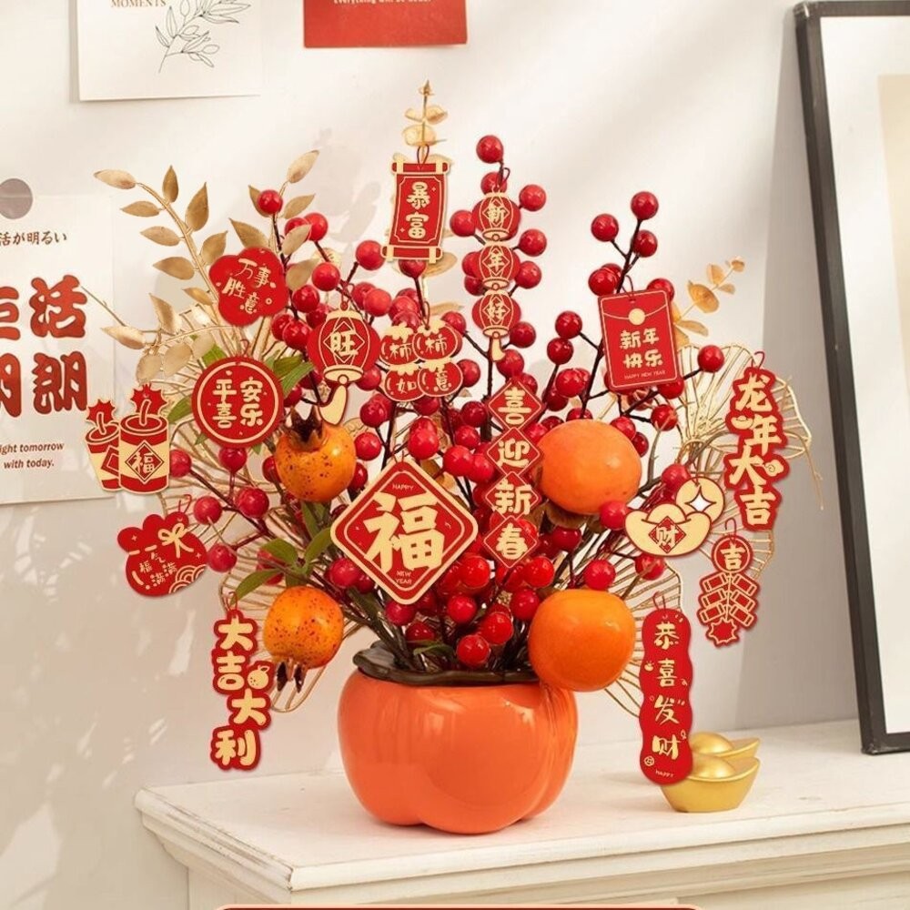 仿真水果 春節裝飾 過年佈置 仿真柿子 仿真蘋果 拍照道具-細節圖4
