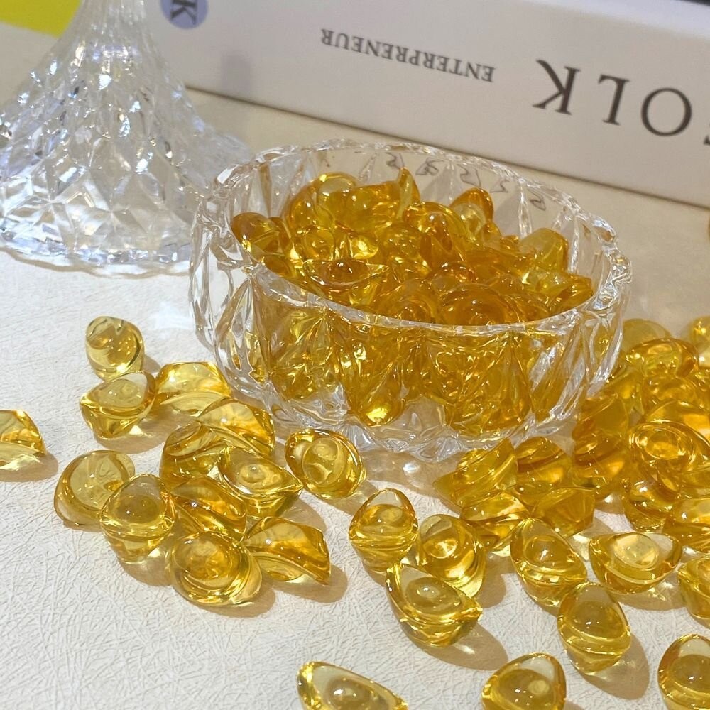 金元寶 琉璃金元寶 小元寶 新年 招財 過年裝飾 玻璃元寶 聚寶盆 風水-細節圖4