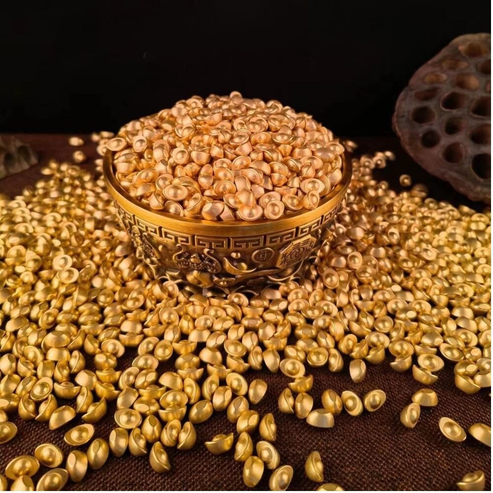 元寶 金元寶 招財 實心元寶 聚寶盆 合金元寶 迷你實心小元寶-細節圖4