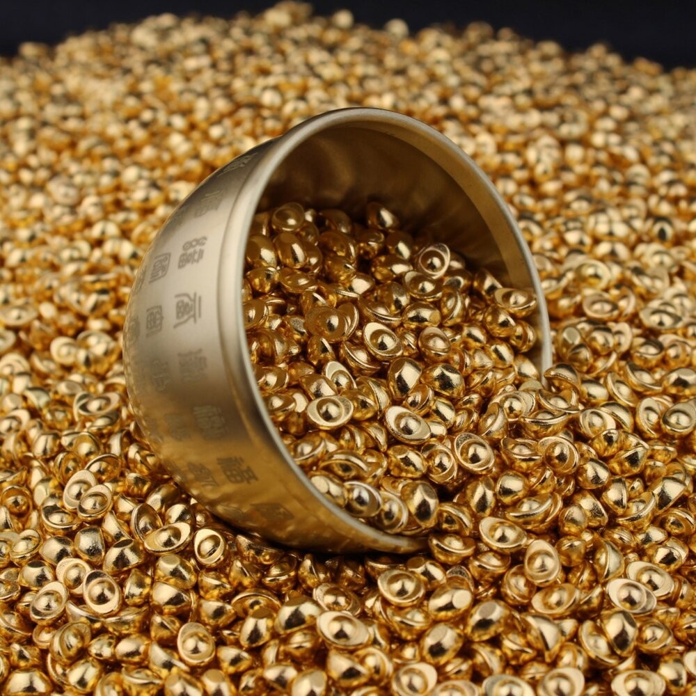 元寶 金元寶 招財 實心元寶 聚寶盆 合金元寶 迷你實心小元寶-細節圖5