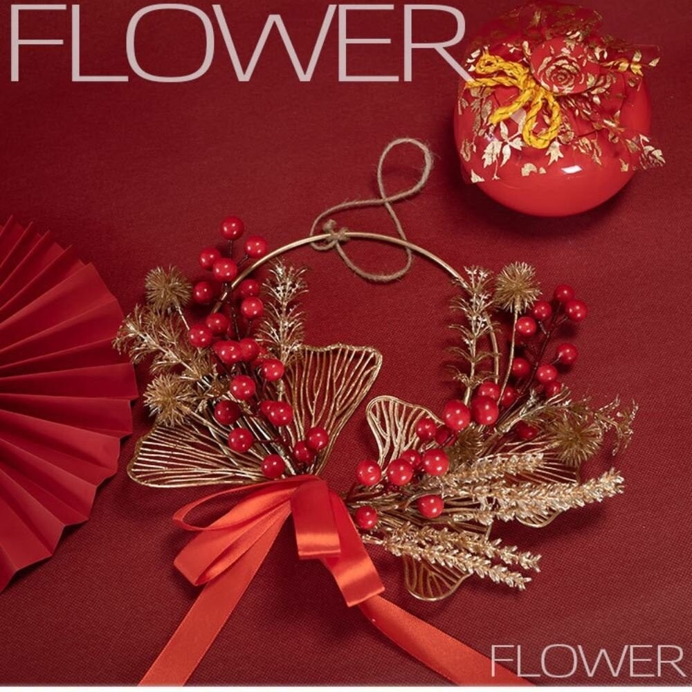 【森林海】春節裝飾 新年裝飾 牆飾 新年禮物 過年 除舊布新 迎春裝飾 仿真花-細節圖3