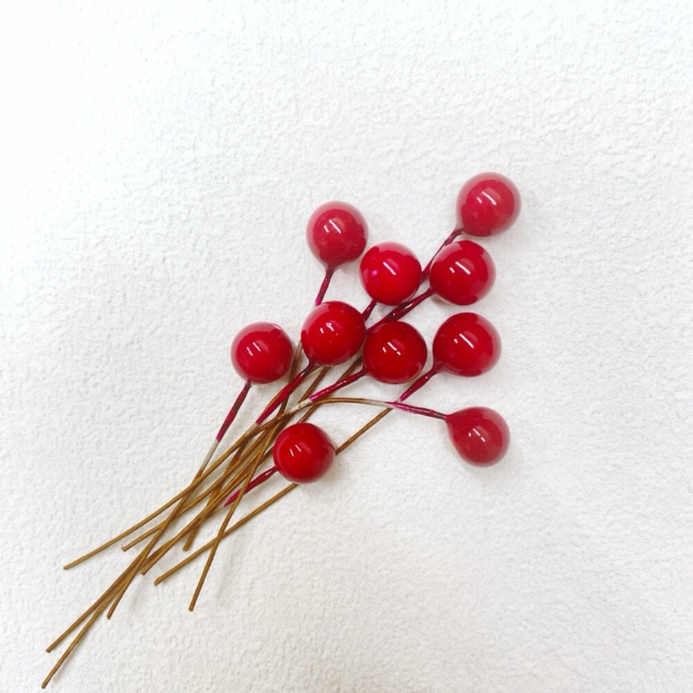 【森林海】仿真果漿 聖誕裝飾 花束裝飾 Diy材料 果漿 莓果 聖誕節裝飾 聖誕樹裝飾 花藝材料 鐵絲珠珠-細節圖5