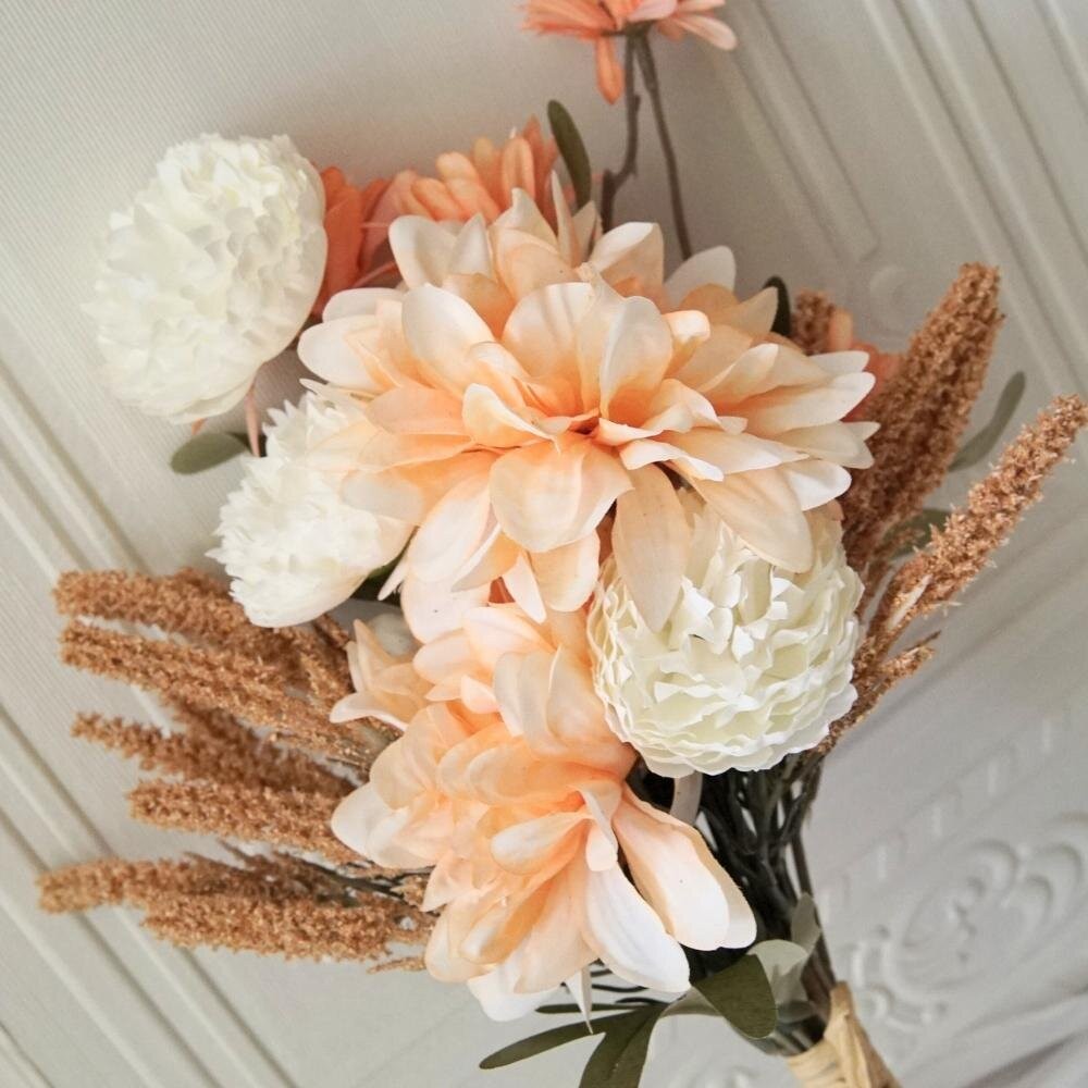 【森林海】仿真花 仿真大理花 花束 仿真花束 人造花 婚禮佈置 裝飾室內裝飾 拍照背景 拍照道具 攝影道具 GXS拍照道-細節圖6