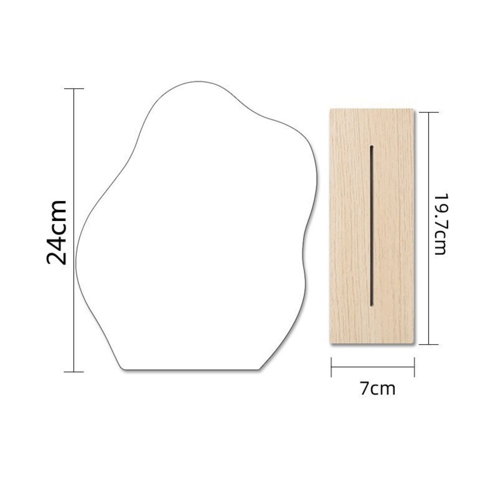 【森林海】半月鏡 壓克力鏡子 不規則鏡子  桌面化妝鏡 居家裝飾鏡子 木頭鏡子 桌鏡擺飾 化妝桌鏡子 化妝鏡 禮物-規格圖2