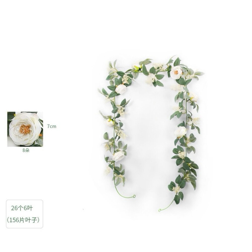 玫瑰花藤 仿真花 玫瑰花 拍照道具 婚禮佈置-細節圖4