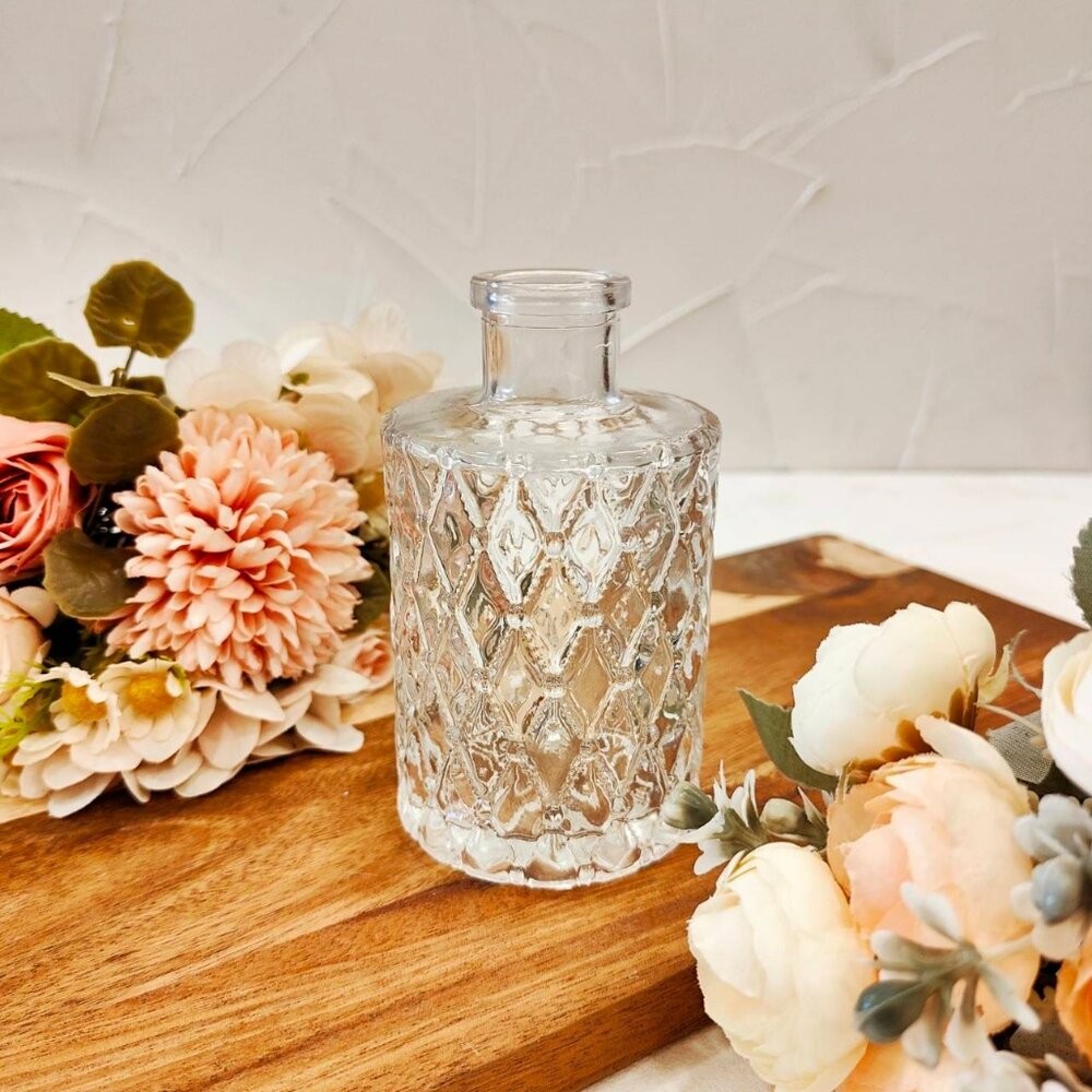 玻璃花瓶 雕花玻璃花瓶  擴香瓶 復古花瓶 浮雕花瓶 拍照道具【GXS拍照道具】-細節圖3