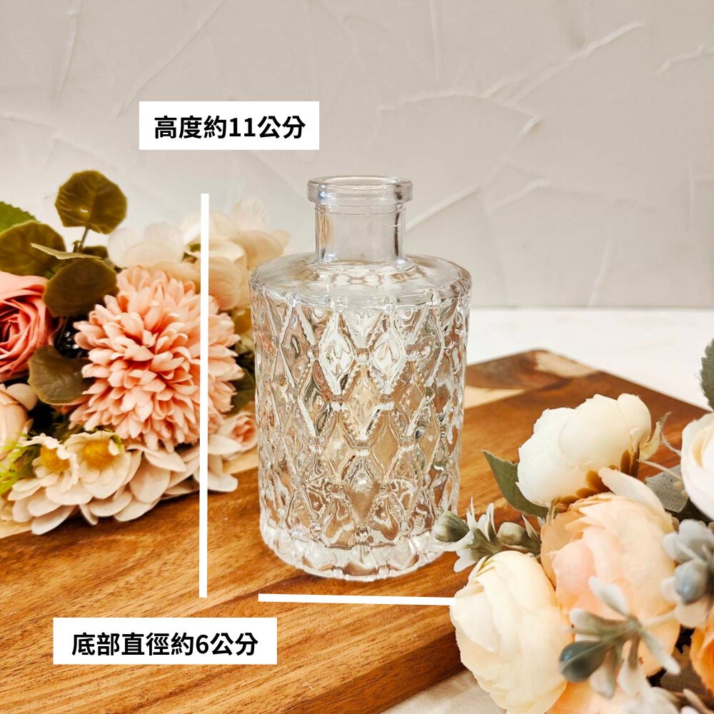 玻璃花瓶 雕花玻璃花瓶  擴香瓶 復古花瓶 浮雕花瓶 拍照道具【GXS拍照道具】-規格圖6