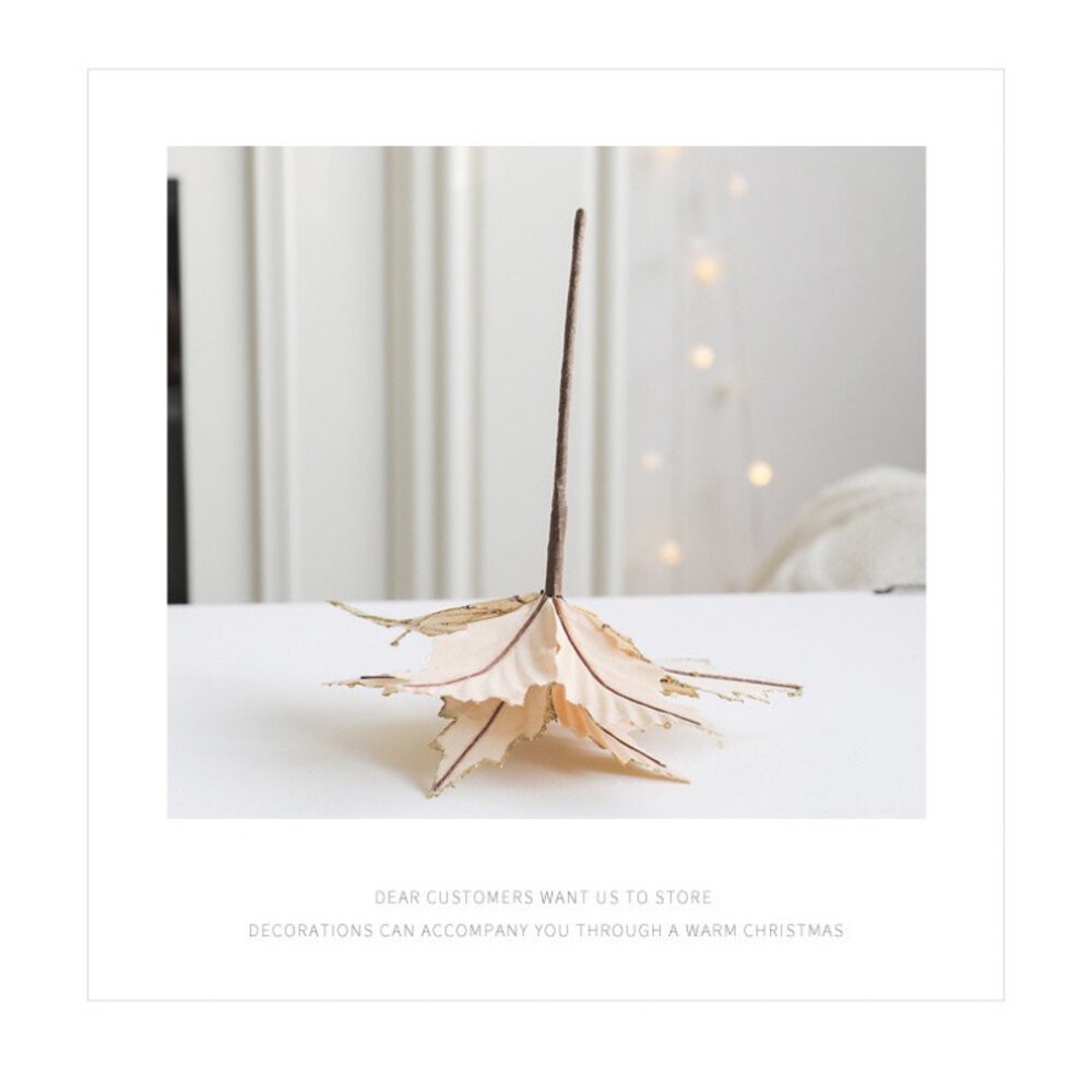 聖誕紅裝飾 聖誕 亮片聖誕紅 人造花 裝飾花拍照道具 聖誕樹裝飾-細節圖4