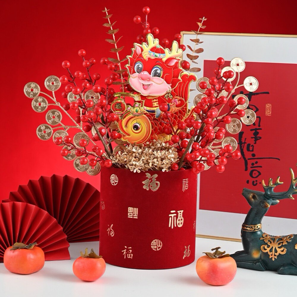 【森林海】過年裝飾 年宵花 新年佈置 新年裝飾品 過年 高級金色葉子 噴金葉子 仿真花 仿真葉 拍照道具 拍照背景-細節圖7