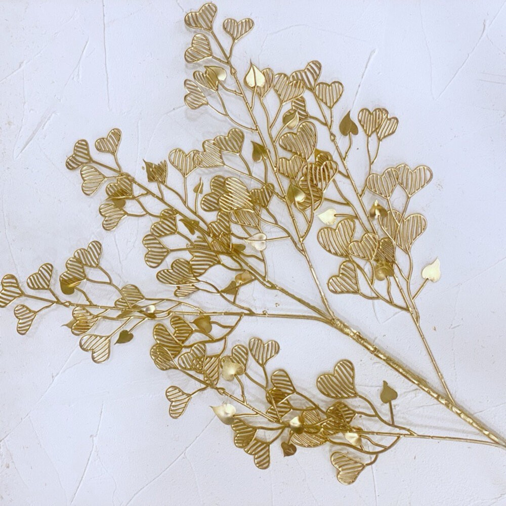 【森林海】過年裝飾 年宵花 新年佈置 新年裝飾品 過年 高級金色葉子 噴金葉子 仿真花 仿真葉 拍照道具 拍照背景-規格圖11