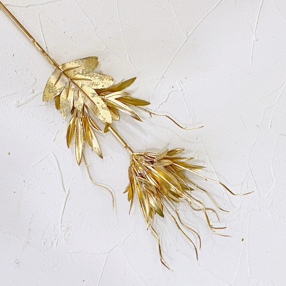 【森林海】過年裝飾 年宵花 新年佈置 新年裝飾品 過年 高級金色葉子 噴金葉子 仿真花 仿真葉 拍照道具 拍照背景-規格圖11