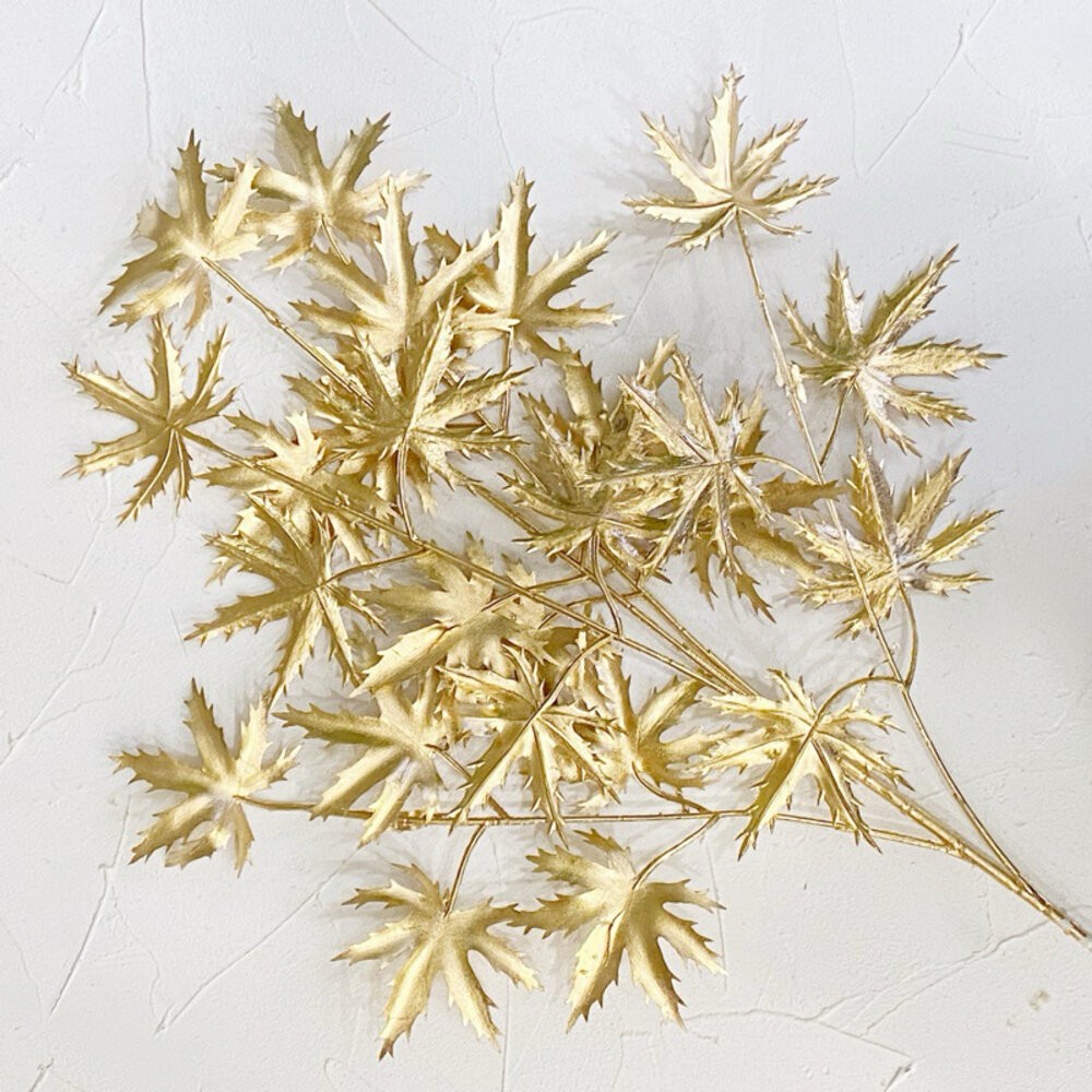 【森林海】過年裝飾 年宵花 新年佈置 新年裝飾品 過年 高級金色葉子 噴金葉子 仿真花 仿真葉 拍照道具 拍照背景-規格圖11