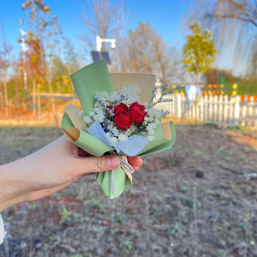 迷你小花束 畢業花束 乾燥花束 永生花 母親節花束 香皂花 拍照道具 生日禮物 聖誕禮物 花束 乾花 拍照背景-細節圖7