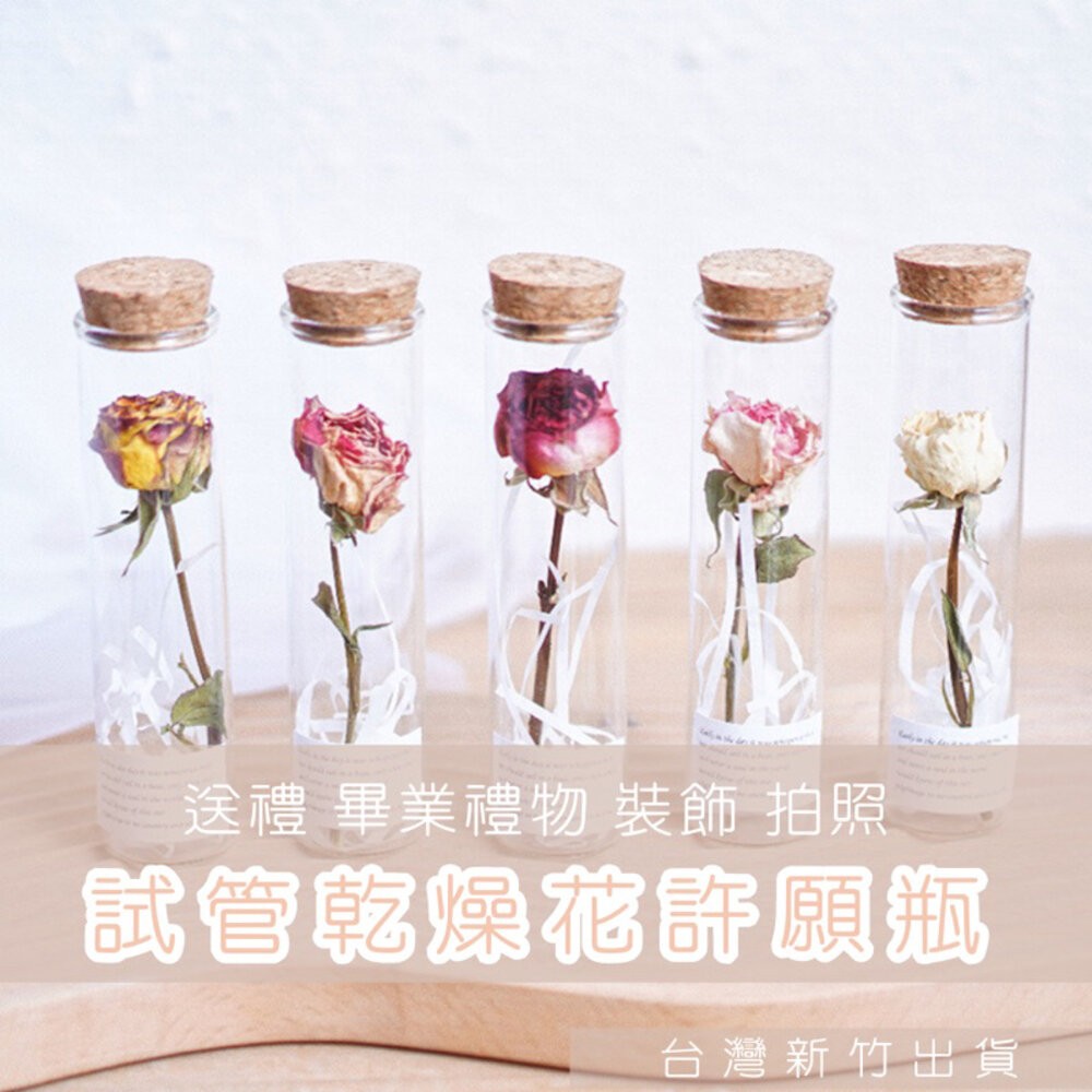 試管乾燥花 畢業禮物 畢業花束 母親節 康乃馨 許願花瓶  花瓶 許願罐花瓶 願望瓶飾 願望儲存瓶 願望裝飾花-細節圖2
