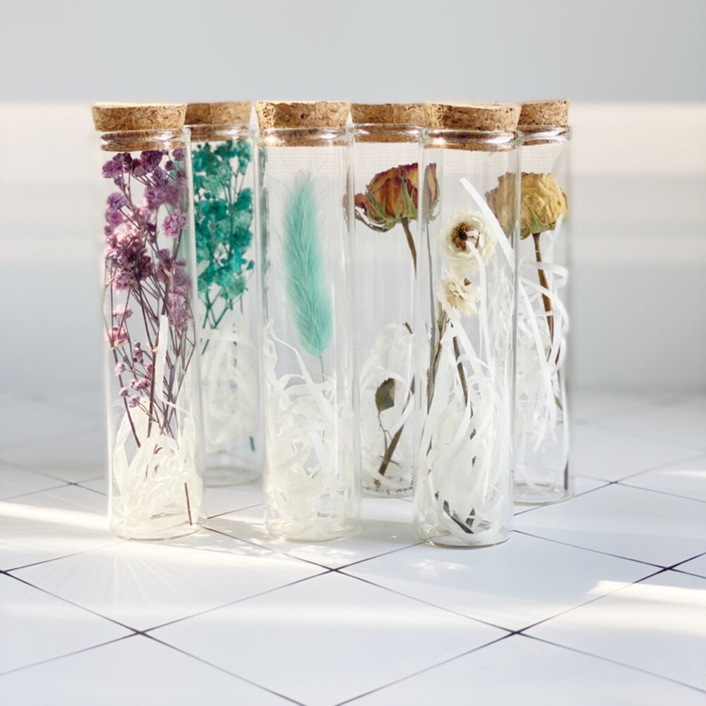 試管乾燥花 畢業禮物 畢業花束 母親節 康乃馨 許願花瓶  花瓶 許願罐花瓶 願望瓶飾 願望儲存瓶 願望裝飾花-細節圖6