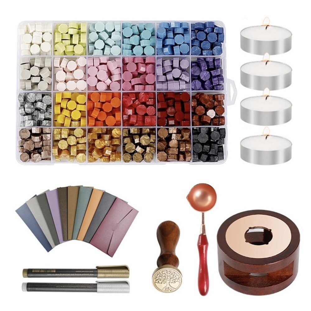 火漆蠟組合包裝 火漆蠟 蠟粒 蜜蜂蠟套裝 手帳 聖誕節 聖誕禮物 拍照道具 拍照背景【GXS拍照道具】-細節圖7