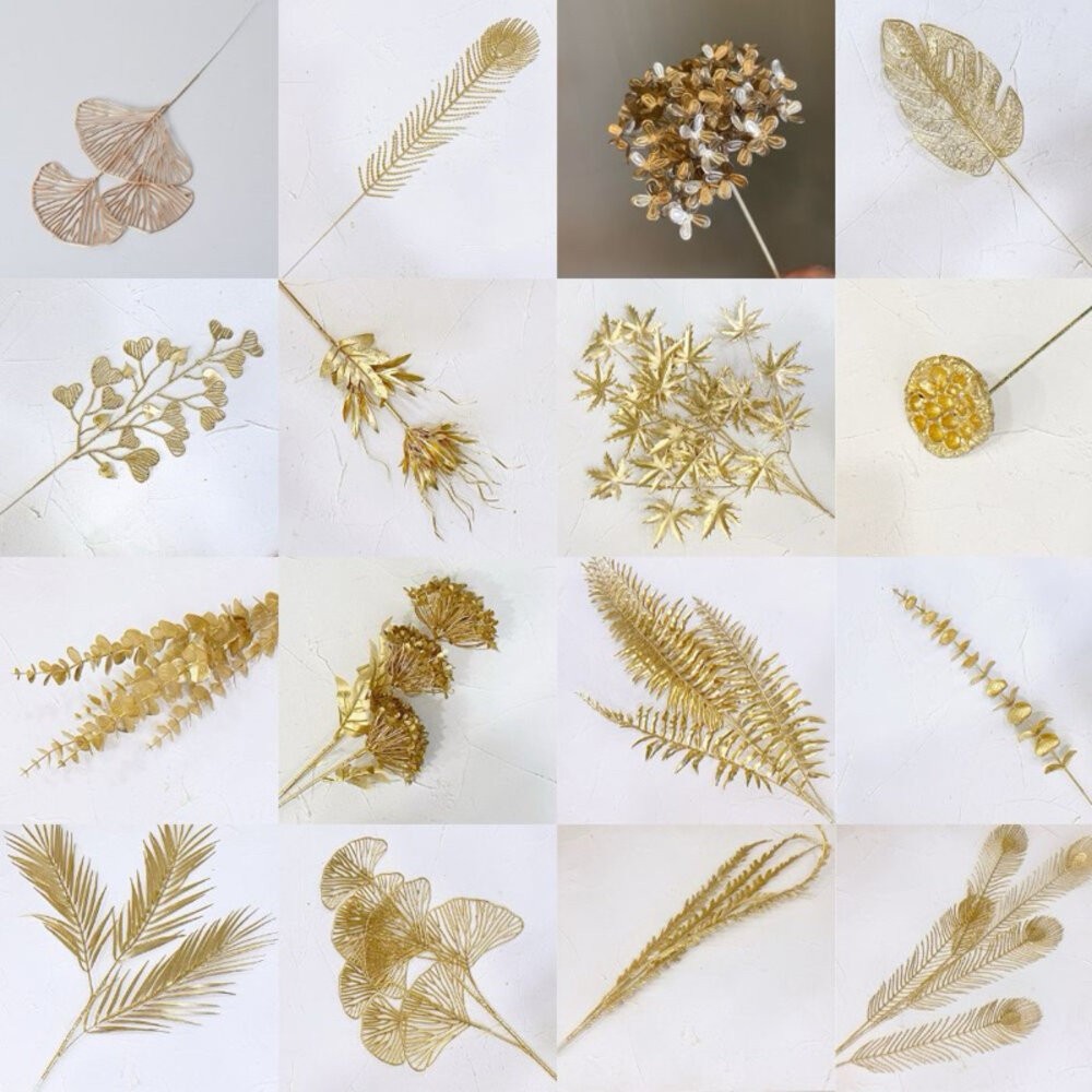 【森林海】過年裝飾 新年裝飾品 過年 新年佈置 裝飾 金色葉子 噴金葉子 仿真花 仿真葉 拍照道具 拍照背景-細節圖8