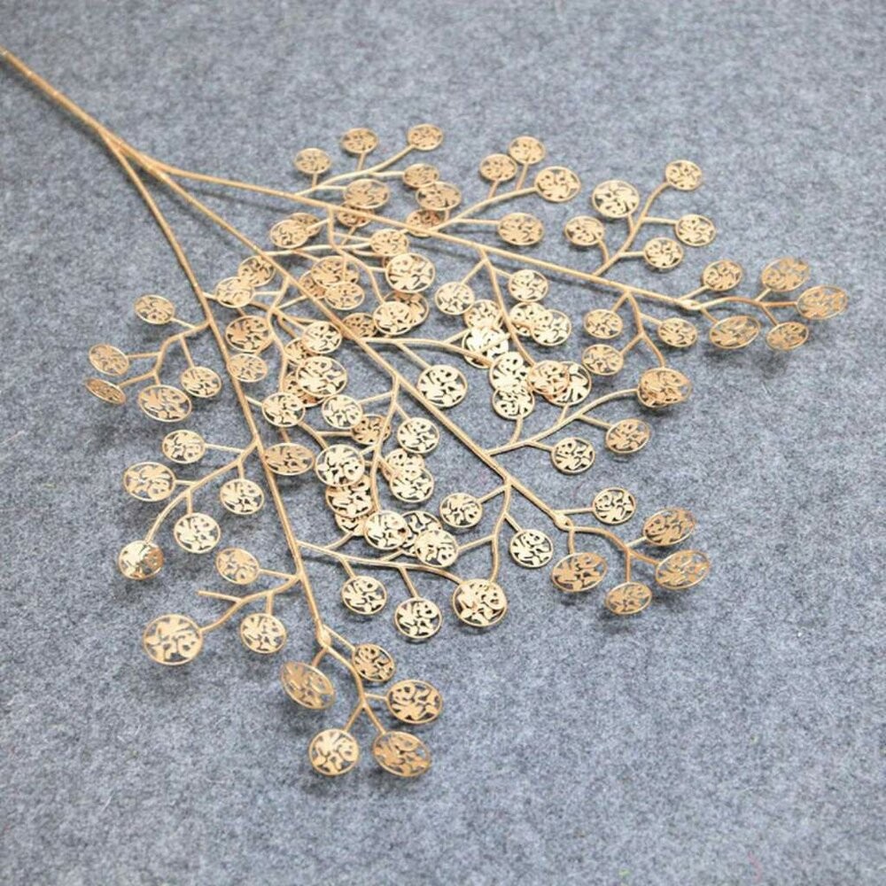 【森林海】過年裝飾 新年裝飾品 過年 新年佈置 裝飾 金色葉子 噴金葉子 仿真花 仿真葉 拍照道具 拍照背景-規格圖10