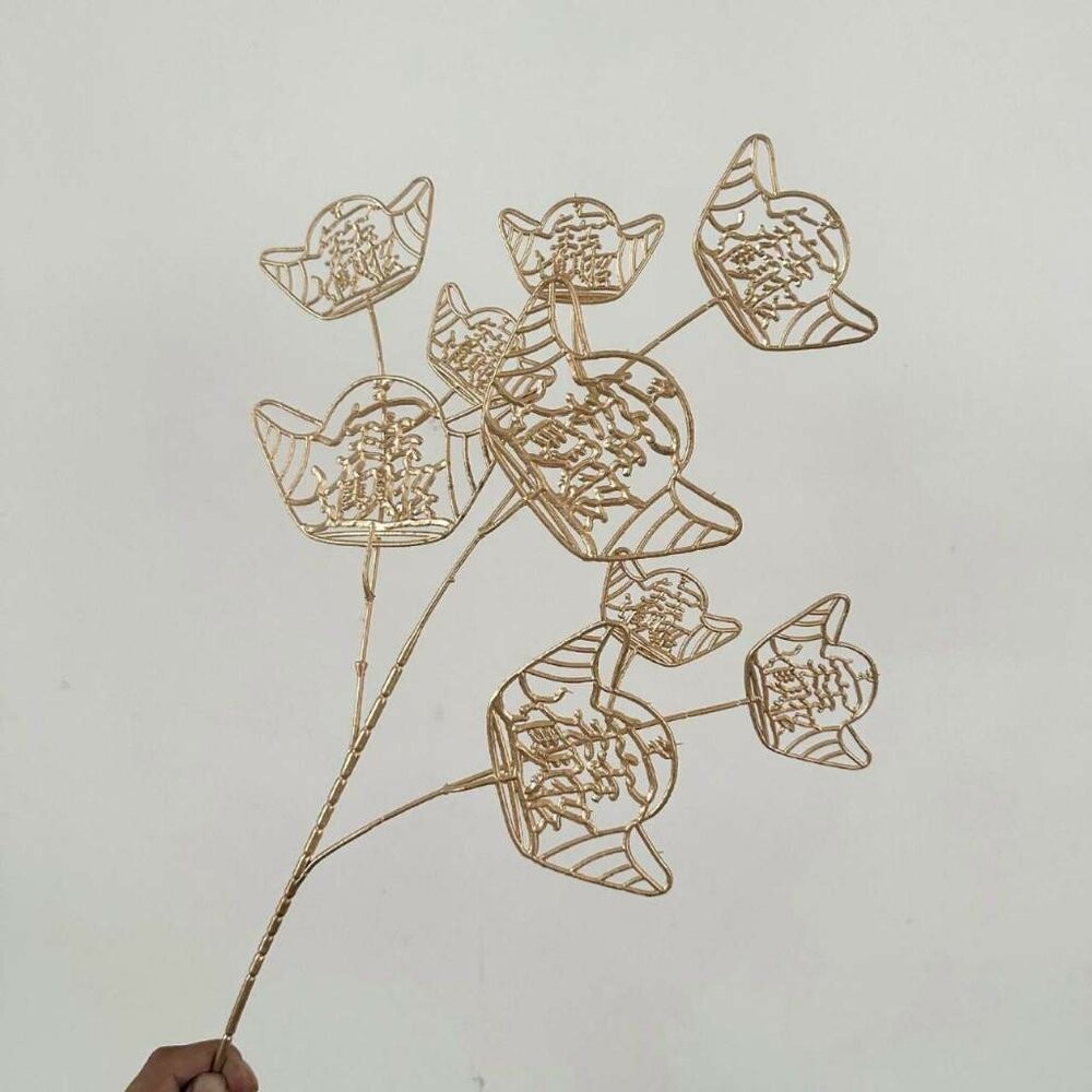 【森林海】過年裝飾 新年裝飾品 過年 新年佈置 裝飾 金色葉子 噴金葉子 仿真花 仿真葉 拍照道具 拍照背景-規格圖10