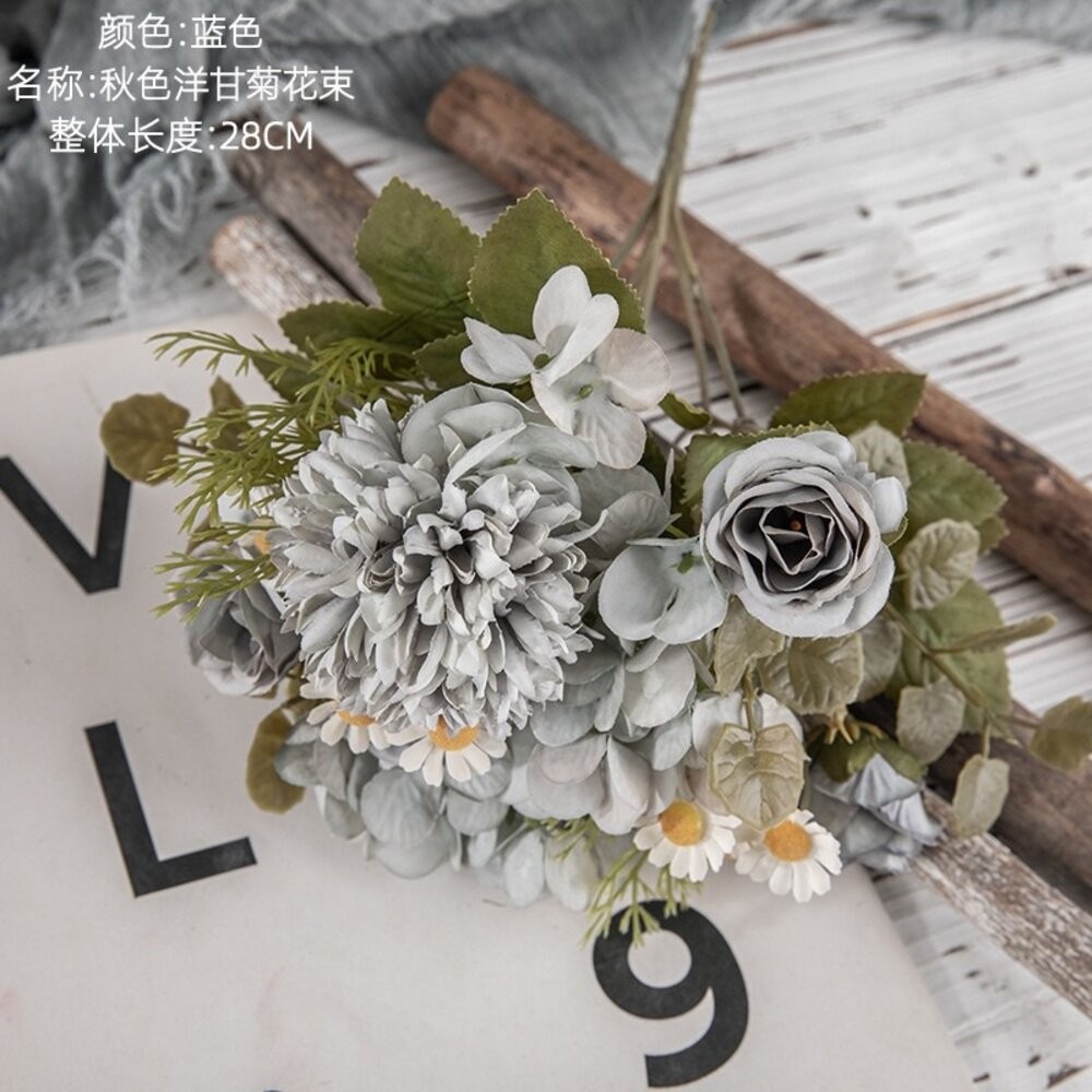 仿真花 秋色洋甘菊花束 畢業花束 仿真花束 小雛菊 拍照道具 拍照背景 拍照小物 婚紗拍攝道具 【GXS拍照道具】-規格圖5