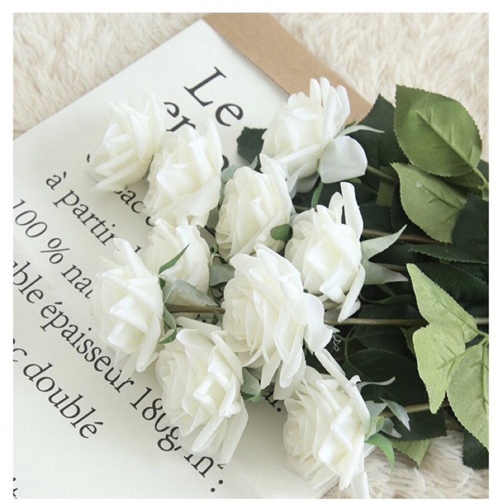 仿真花 假花 仿真玫瑰 手感濕潤玫瑰花 玫瑰花 拍照道具 拍照背景【GXS拍照道具】-細節圖3