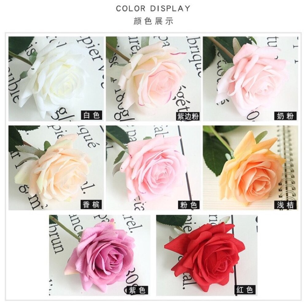 仿真花 假花 仿真玫瑰 手感濕潤玫瑰花 玫瑰花 拍照道具 拍照背景【GXS拍照道具】-細節圖4