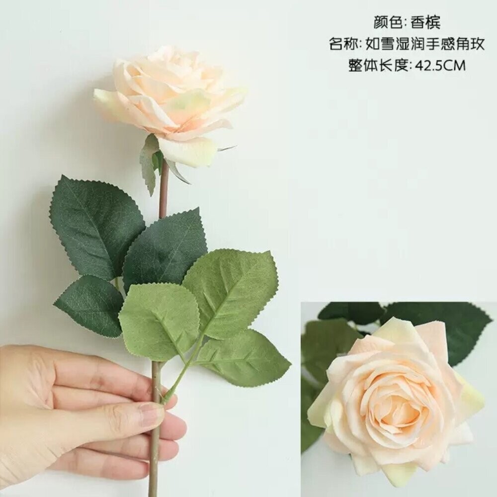 仿真花 假花 仿真玫瑰 手感濕潤玫瑰花 玫瑰花 拍照道具 拍照背景【GXS拍照道具】-細節圖8