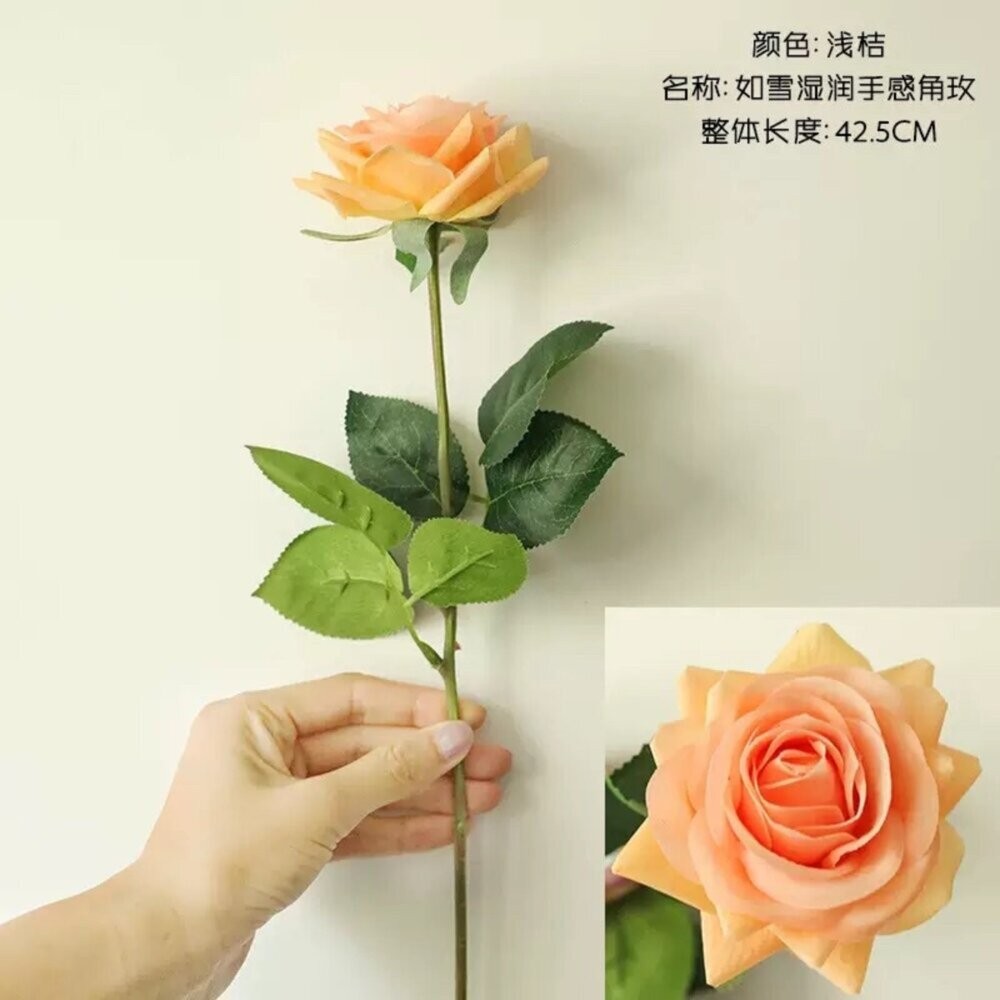 仿真花 假花 仿真玫瑰 手感濕潤玫瑰花 玫瑰花 拍照道具 拍照背景【GXS拍照道具】-細節圖9
