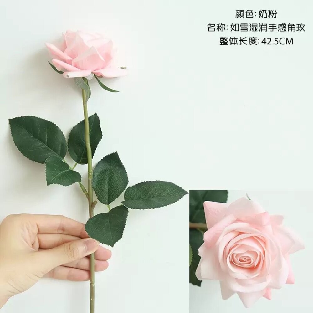 仿真花 假花 仿真玫瑰 手感濕潤玫瑰花 玫瑰花 拍照道具 拍照背景【GXS拍照道具】-規格圖9