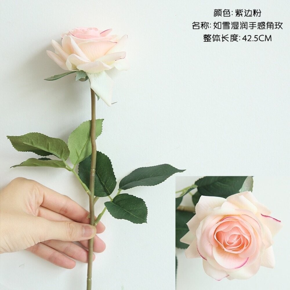 仿真花 假花 仿真玫瑰 手感濕潤玫瑰花 玫瑰花 拍照道具 拍照背景【GXS拍照道具】-規格圖9