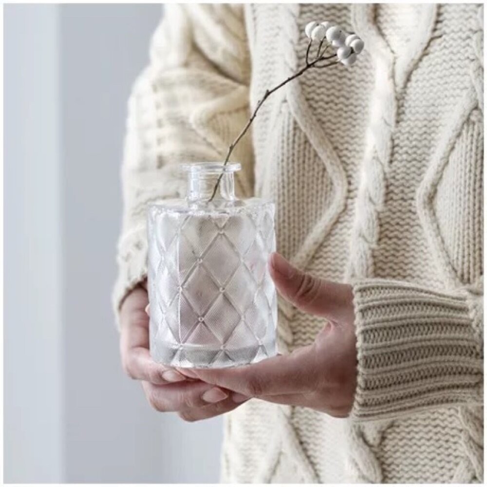 花瓶 玻璃花瓶 雕花玻璃花瓶  擴香瓶 復古花瓶 浮雕花瓶 拍照道具 拍照背景【GXS拍照道具】-細節圖4