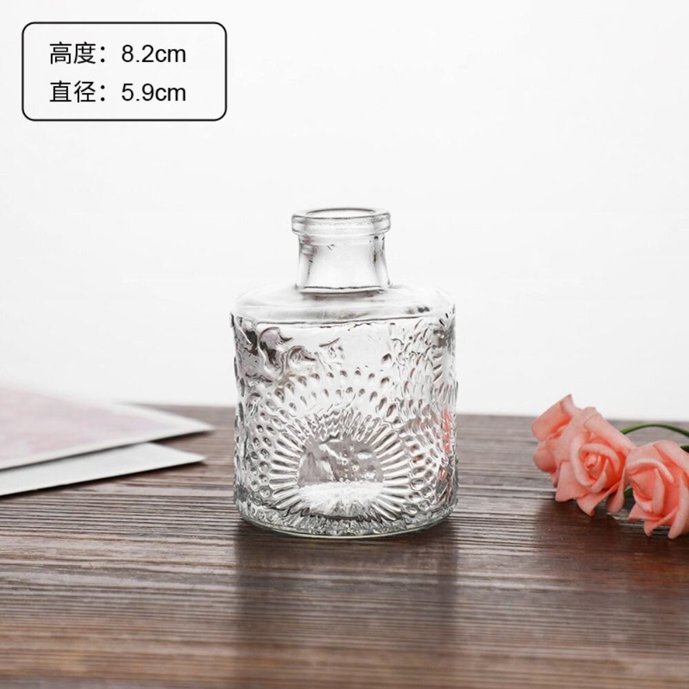 花瓶 玻璃花瓶 雕花玻璃花瓶  擴香瓶 復古花瓶 浮雕花瓶 拍照道具 拍照背景【GXS拍照道具】-規格圖6