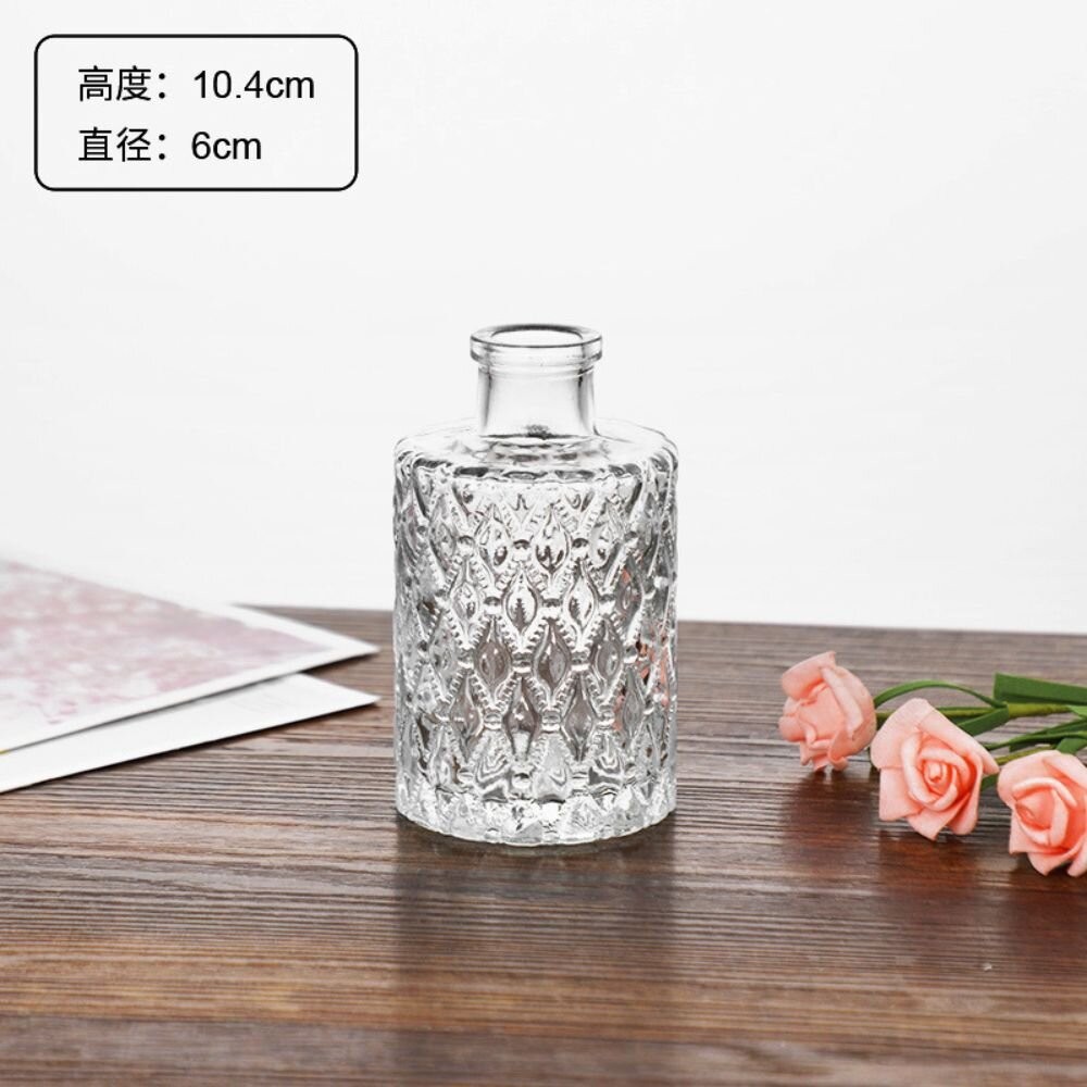 花瓶 玻璃花瓶 雕花玻璃花瓶  擴香瓶 復古花瓶 浮雕花瓶 拍照道具 拍照背景【GXS拍照道具】-規格圖6