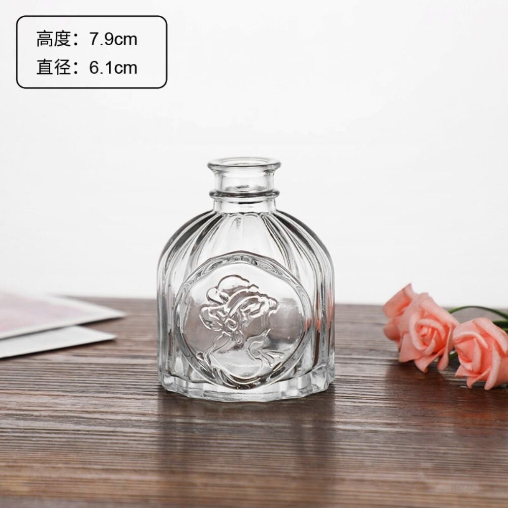 花瓶 玻璃花瓶 雕花玻璃花瓶  擴香瓶 復古花瓶 浮雕花瓶 拍照道具 拍照背景【GXS拍照道具】-規格圖6
