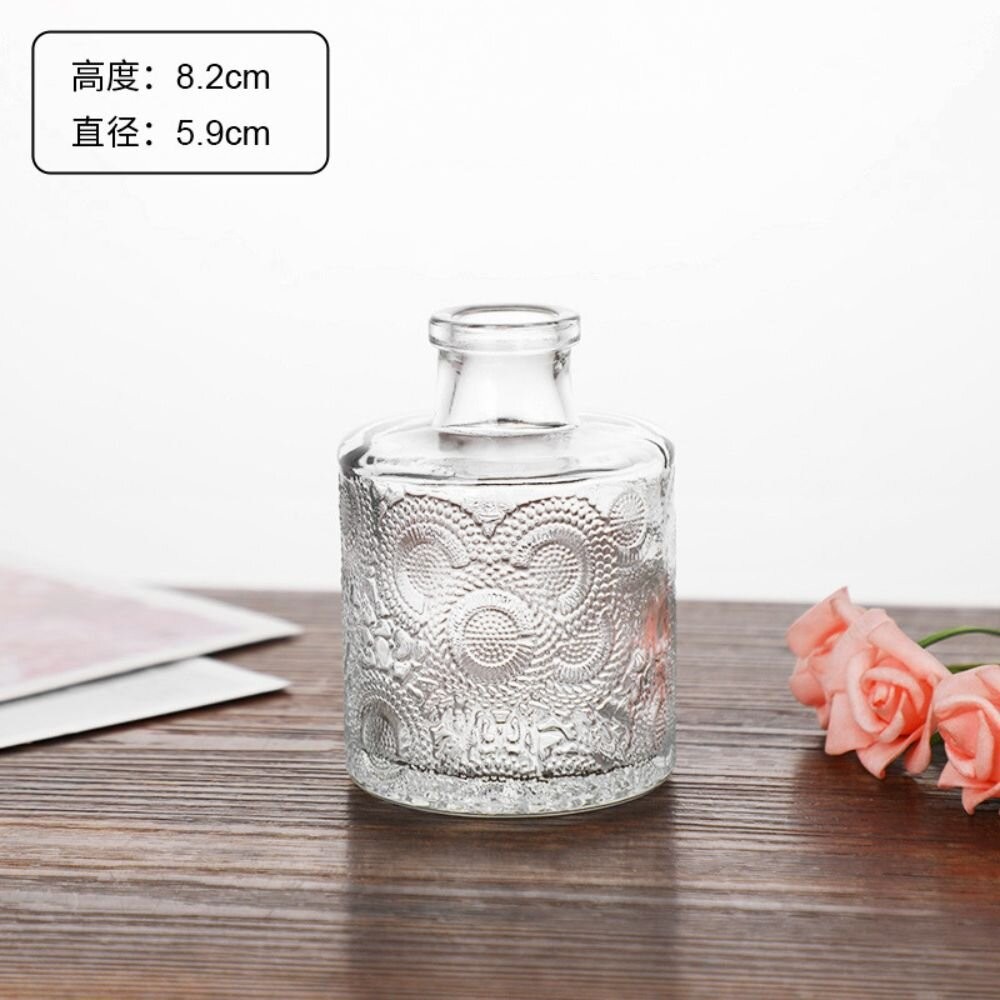花瓶 玻璃花瓶 雕花玻璃花瓶  擴香瓶 復古花瓶 浮雕花瓶 拍照道具 拍照背景【GXS拍照道具】-規格圖6