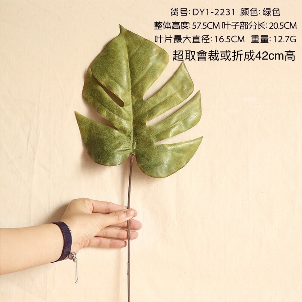 龜背葉 復古龜背葉 仿真龜背葉 復古秋色樹葉 仿真葉子 仿真植物 拍照道具 拍照背景【GXS拍照道具】-規格圖7
