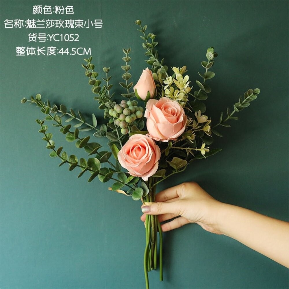 米拉玫瑰花束 仿真植物 假花 畢業花束 拍照道具 拍照背景 仿真花束 仿真花【GXS拍照道具】-規格圖4