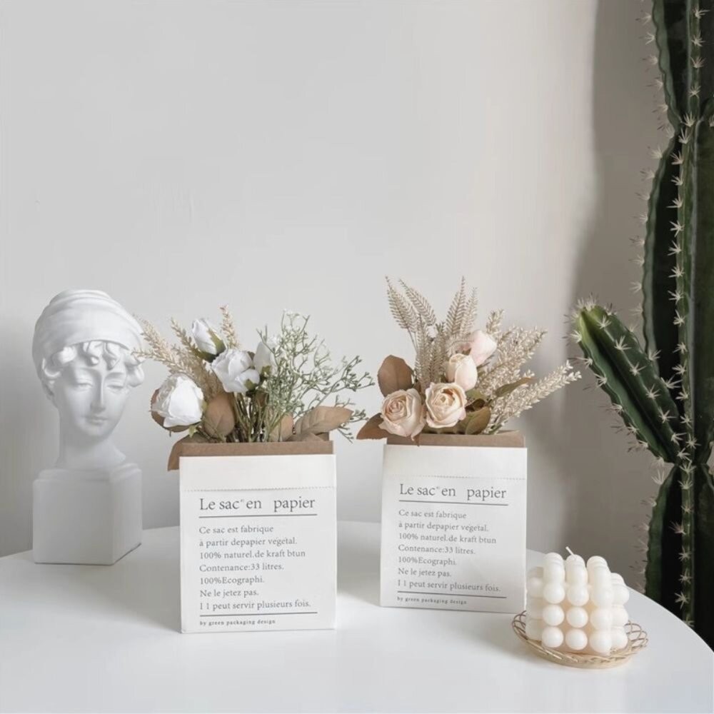 【森林海】玫瑰花束 仿真花 假花 居家裝飾 玫瑰花 乾燥花 唯美花束 油畫風玫瑰  芒草 小麥 麥穗 畢業花束  新娘捧-細節圖4