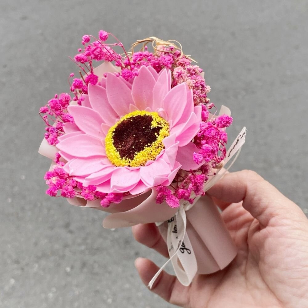 【森林海】（附提袋）迷你花束 教師節 婚禮小物 畢業花束 情人節花束 永生花 情人節 拍照道具 生日禮物 聖誕禮物 花束-規格圖8