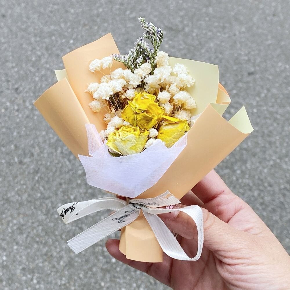 【森林海】（附提袋）迷你花束 教師節 婚禮小物 畢業花束 情人節花束 永生花 情人節 拍照道具 生日禮物 聖誕禮物 花束-規格圖8