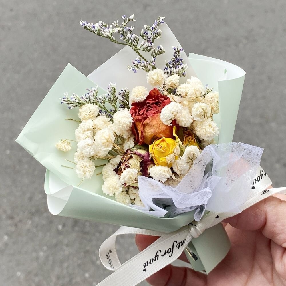 【森林海】（附提袋）迷你花束 教師節 婚禮小物 畢業花束 情人節花束 永生花 情人節 拍照道具 生日禮物 聖誕禮物 花束-規格圖8