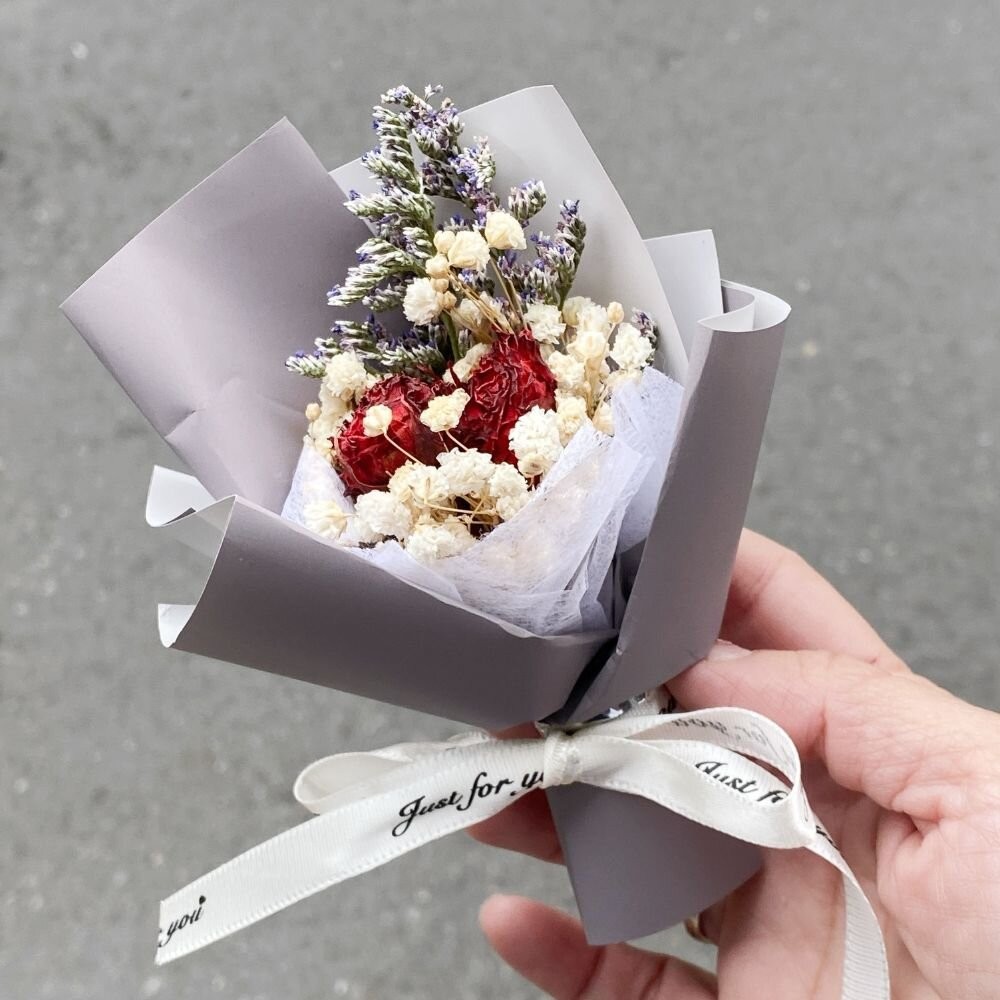 【森林海】（附提袋）迷你花束 教師節 婚禮小物 畢業花束 情人節花束 永生花 情人節 拍照道具 生日禮物 聖誕禮物 花束-規格圖8