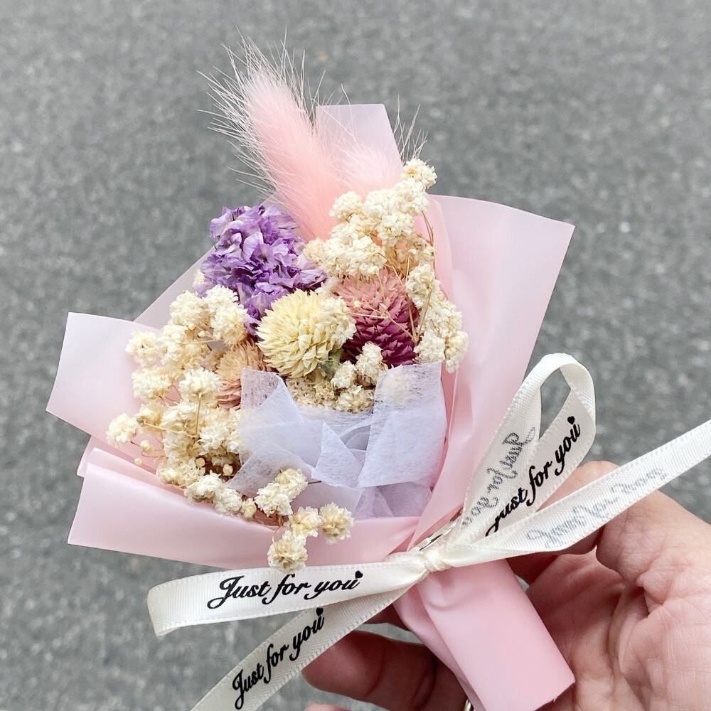 【森林海】（附提袋）迷你花束 教師節 婚禮小物 畢業花束 情人節花束 永生花 情人節 拍照道具 生日禮物 聖誕禮物 花束-規格圖8